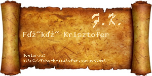 Fükő Krisztofer névjegykártya